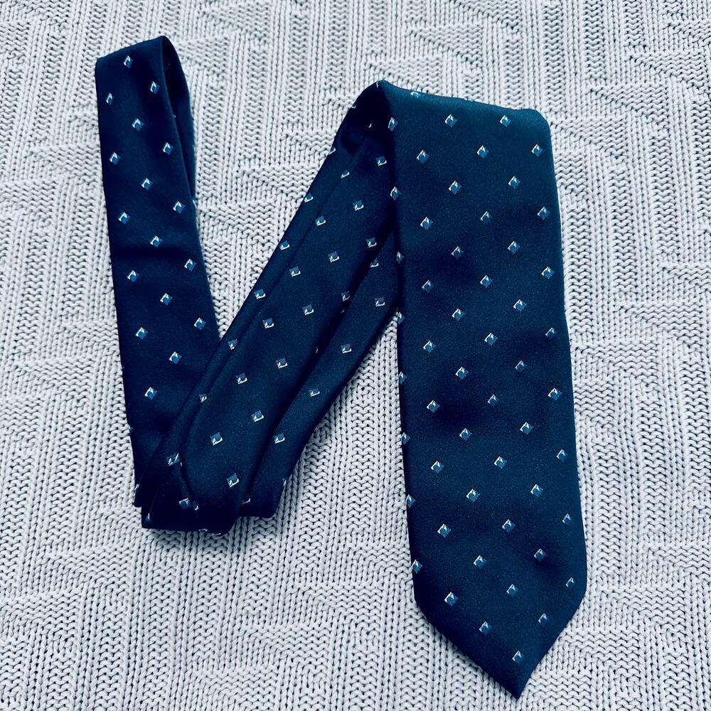 Vintage Charles Jourdan blue geometric tie